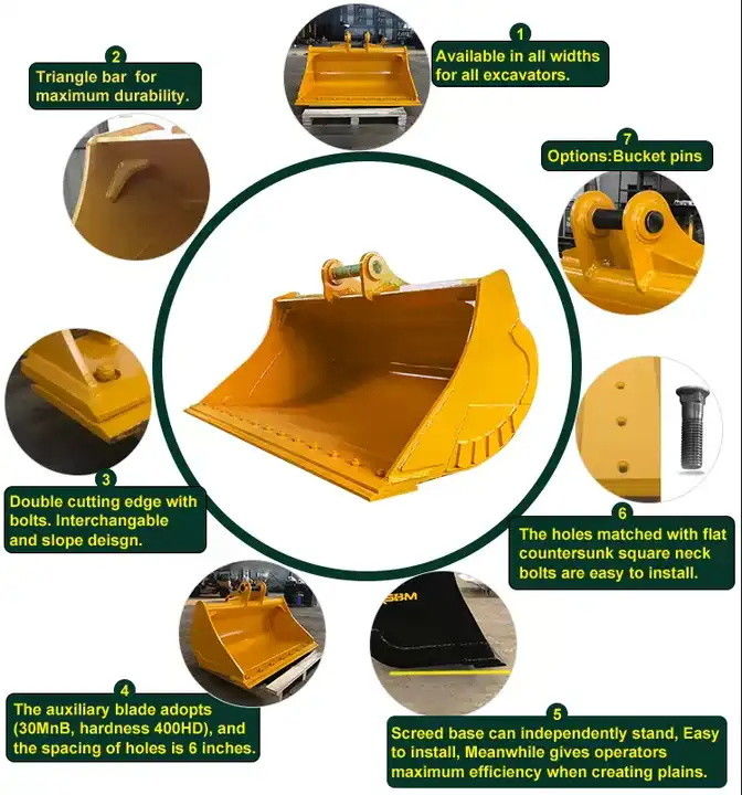 Q345B Q460 Excavadora cubo de barro de 1-60 toneladas para talleres de reparación de máquinas